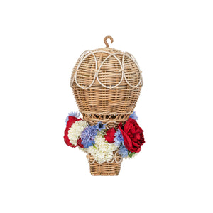 Provence Rattan Whitewash Small Hot Air Balloon