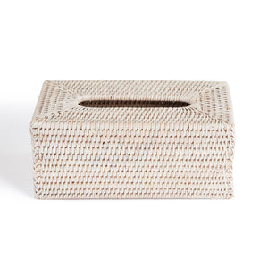 Classic rectangular rattan wicker woven home tissue box cover