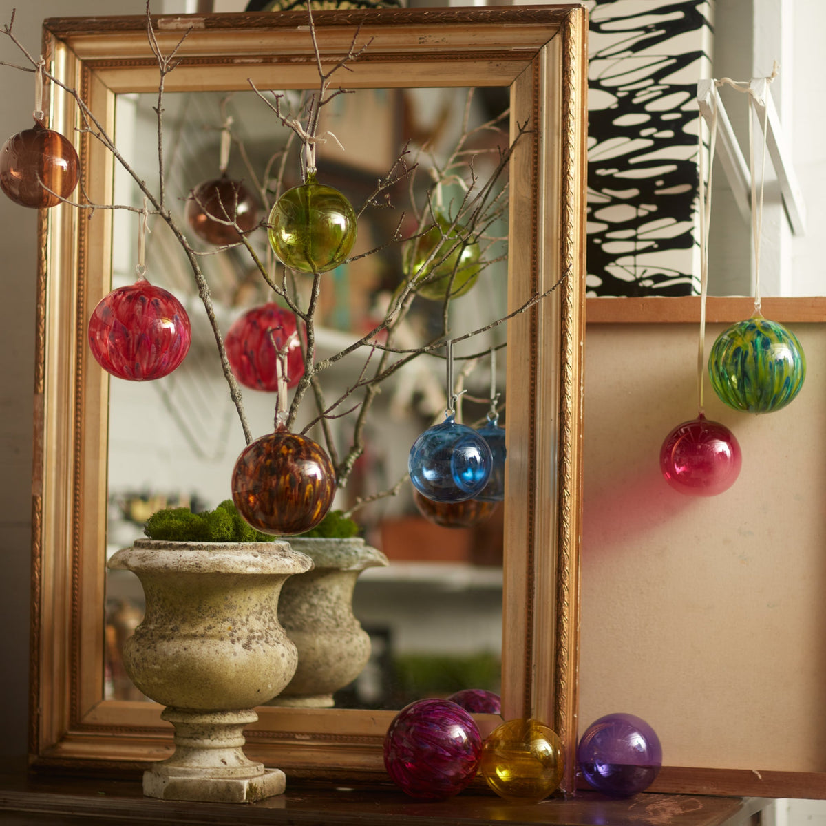 Glass Bubble Balls, Set of Three