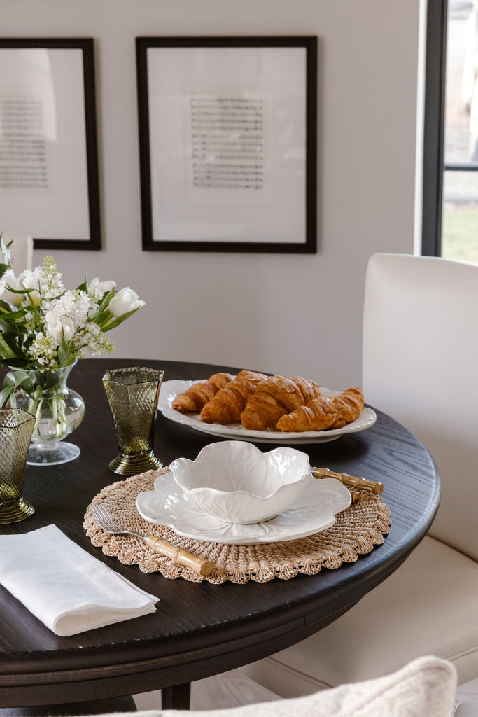 Classic White Hemstitch Linen Dinner Napkins