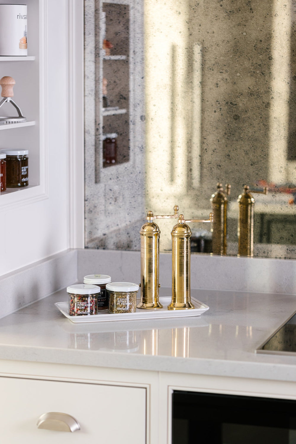 Brass Pepper & Salt Mill Set REBECCA UDALL Over The Moon