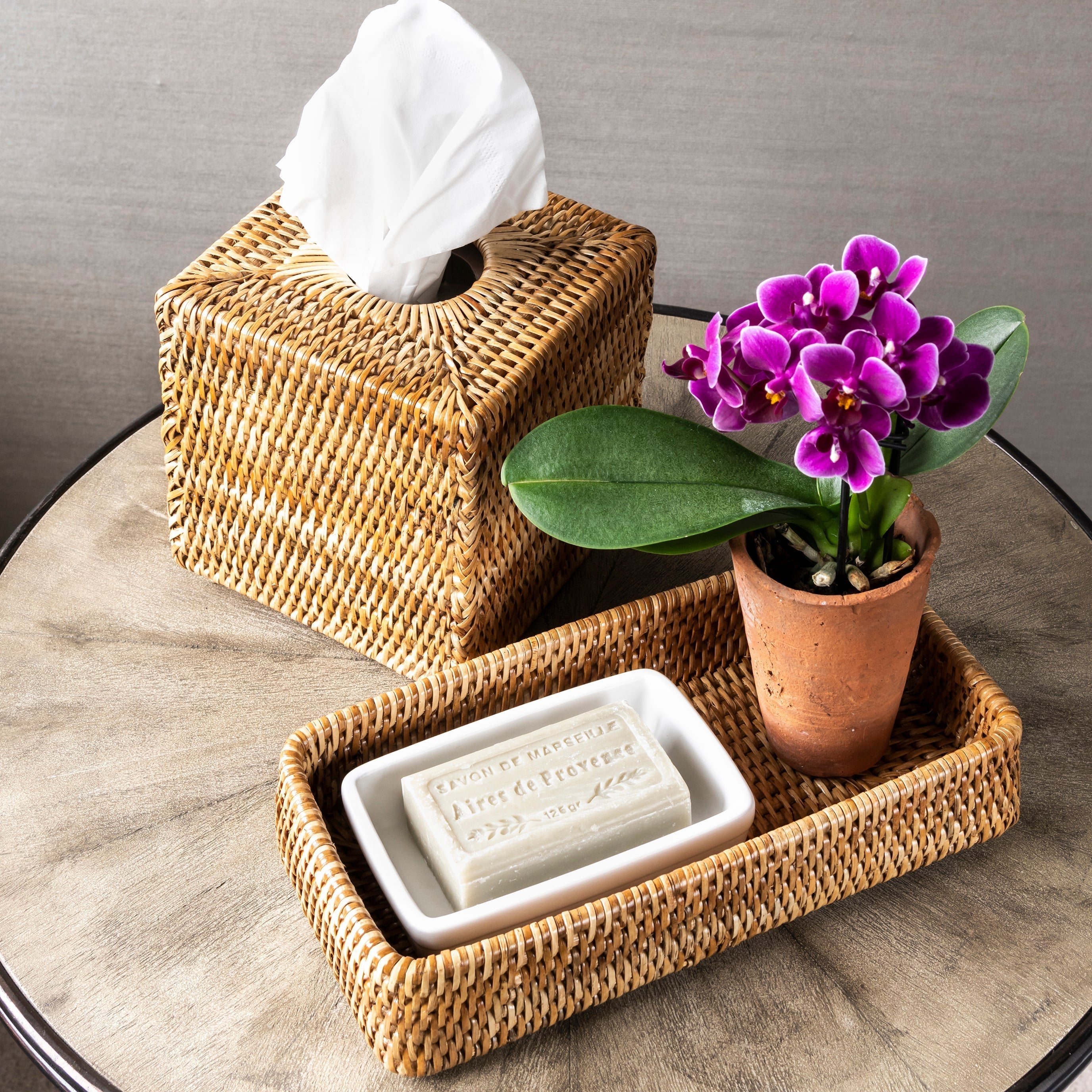 Rattan Tissue Box Cover