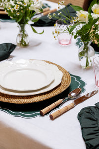 Classic Mitred Linen Tablecloth, White