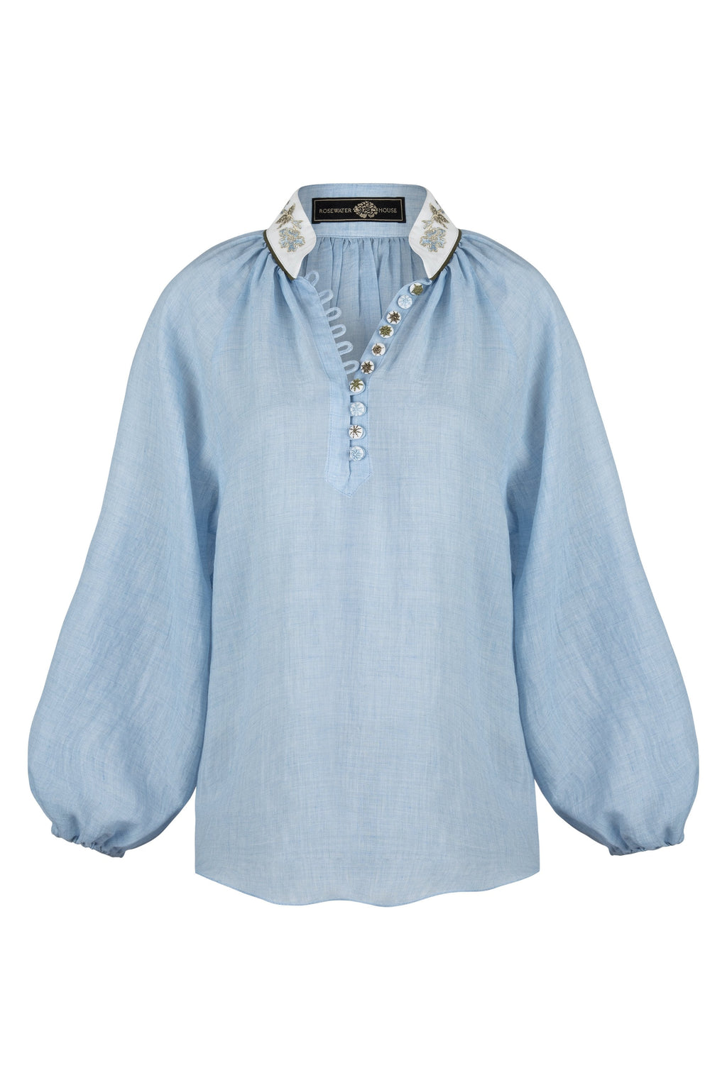 Ivy Blouse - Blue and White Tops - Blouse Rosewater House 