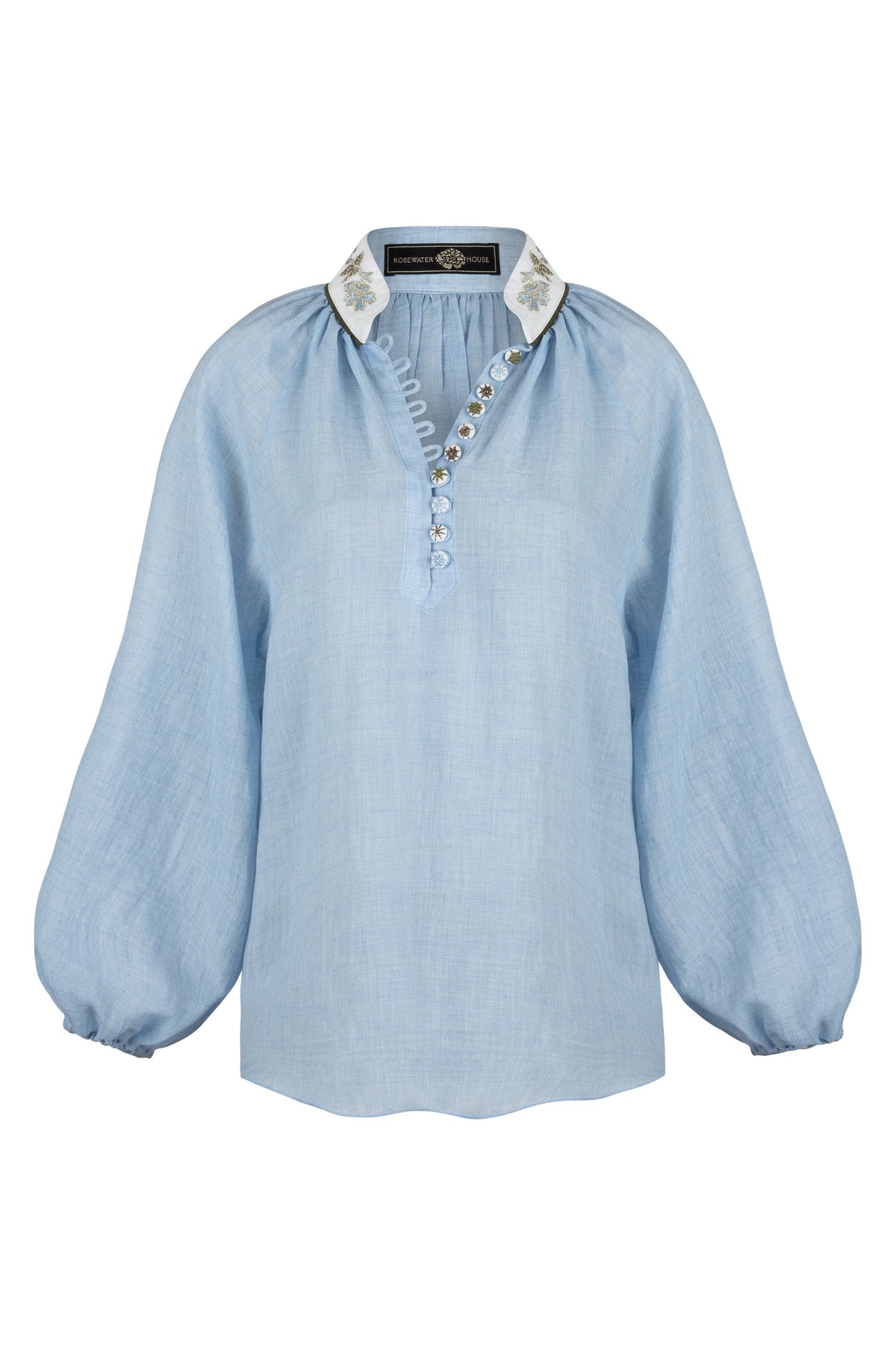 Ivy Blouse - Blue and White Tops - Blouse Rosewater House 