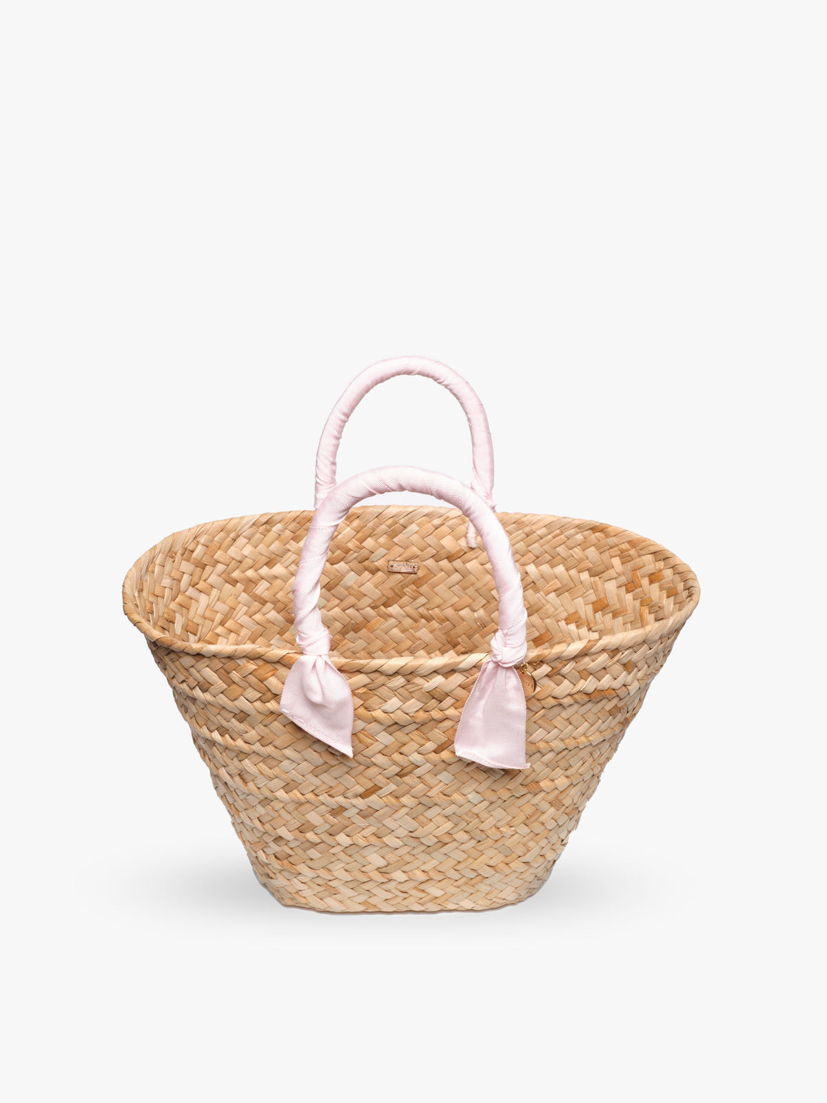 Rosie Woven Straw Ribbon-Handle Tote