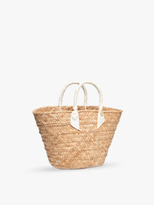 Rosie Woven Straw Ribbon-Handle Tote