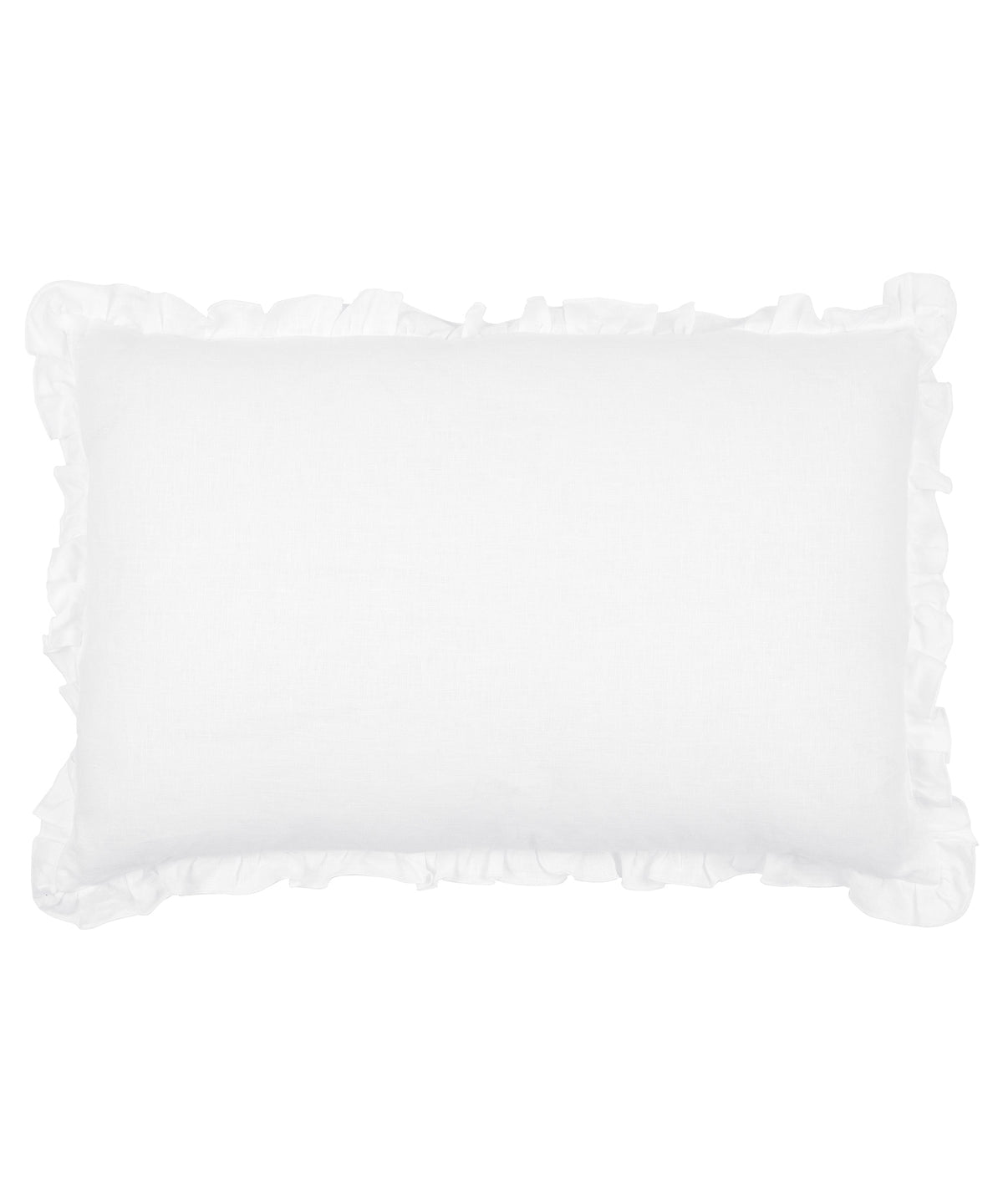 Rebecca Udall Luxury linen ruffle rectangular cushion cover, white