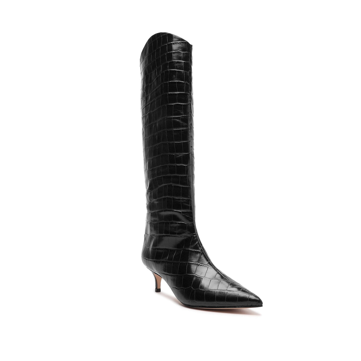 Maryana Lo Crocodile-Embossed Leather Boot