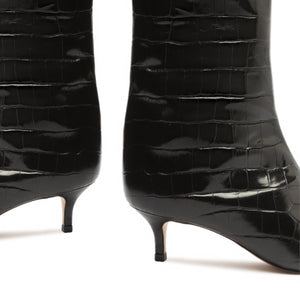 Maryana Lo Crocodile-Embossed Leather Boot