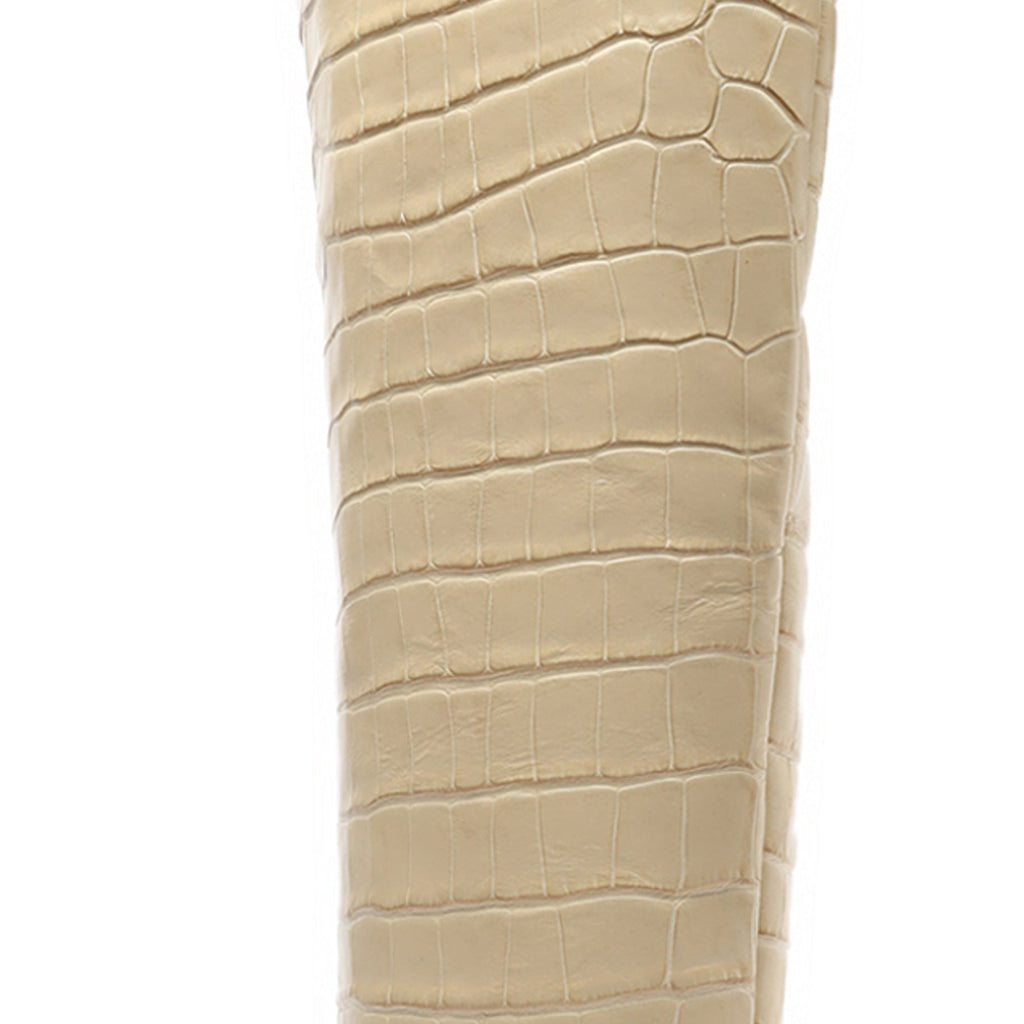 Maryana Lo Crocodile-Embossed Leather Boot