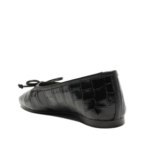 Arissa Crocodile-Embossed Leather Flat