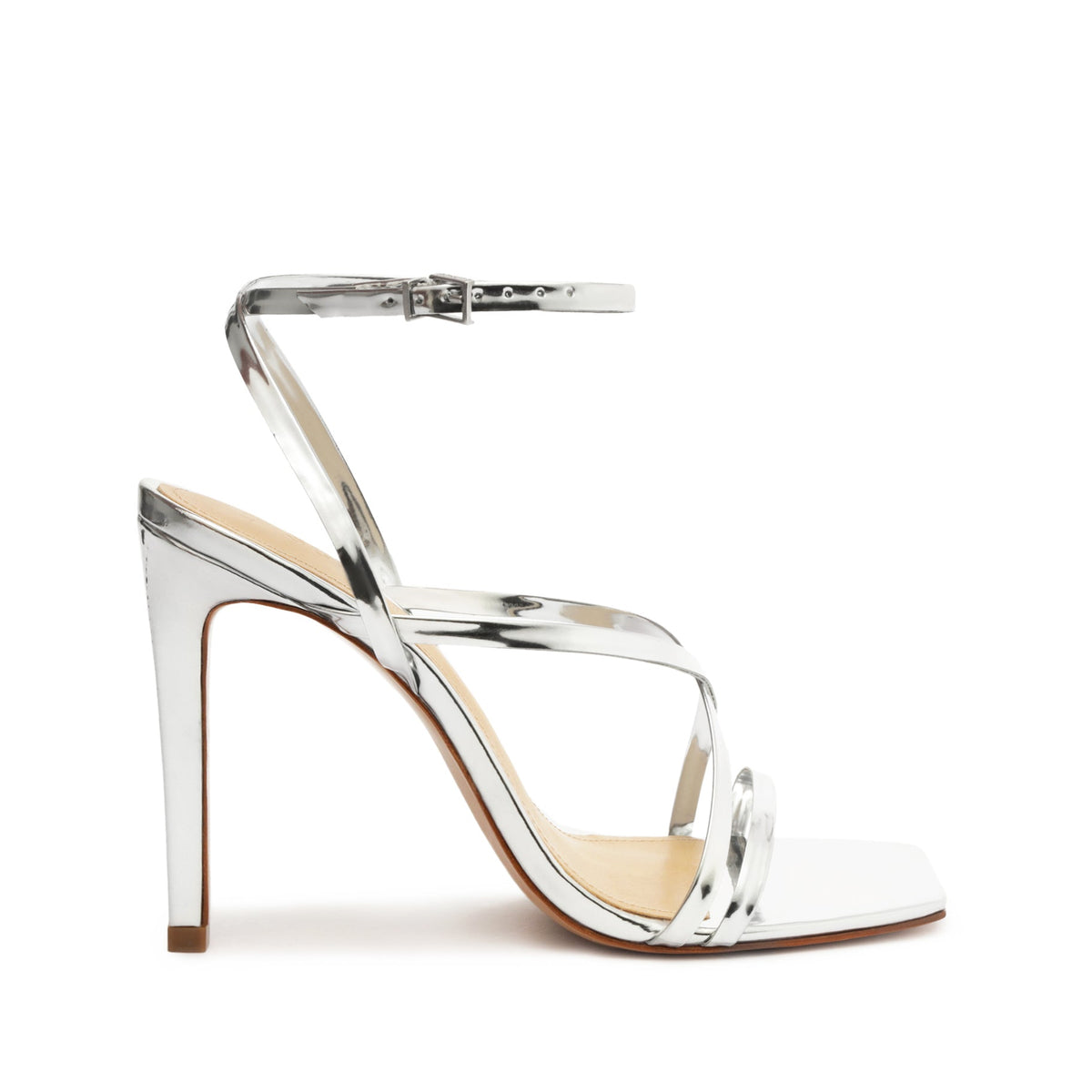 Bari Specchio Leather Sandal in Silver