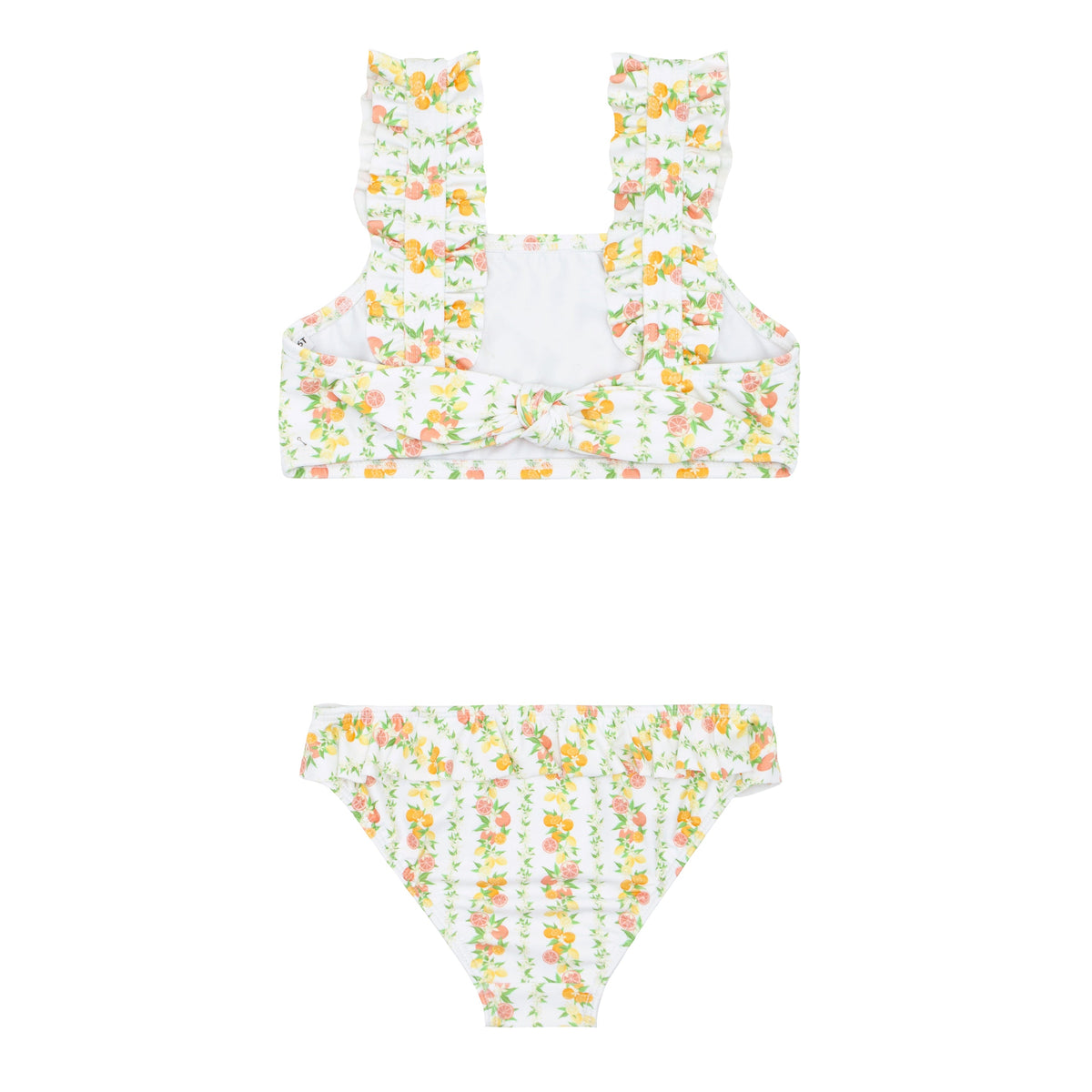 Girl's Linear Citrus Ruffle Strap Bikini