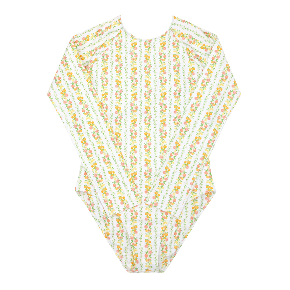 Womens Linear Citrus Rashguard One Piece