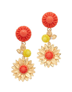 The Limoncello Earrings in Coral and Yellow