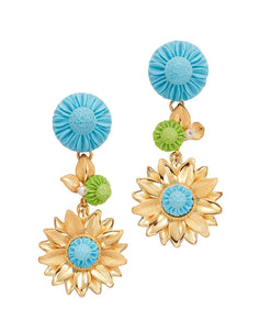 The Limoncello Earrings in Turquoise and Peridot