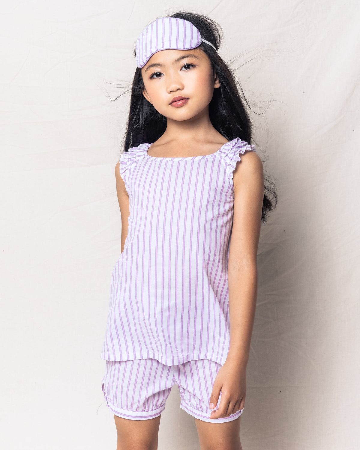 Children's Lavender French Ticking Amelie Short Set