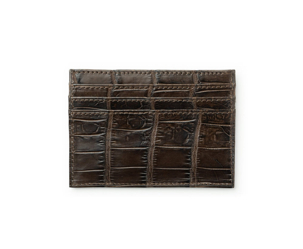 Slim Credit Card Case No. 204 in Crocodile Leather
