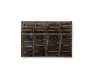 Slim Credit Card Case No. 204 in Crocodile Leather