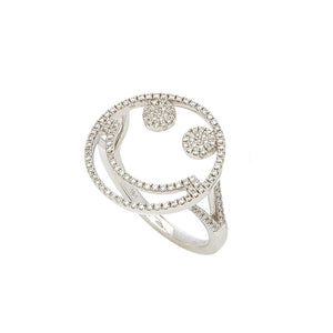 White Diamond Smile Ring