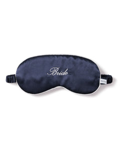 Navy Silk Bride Sleep Mask