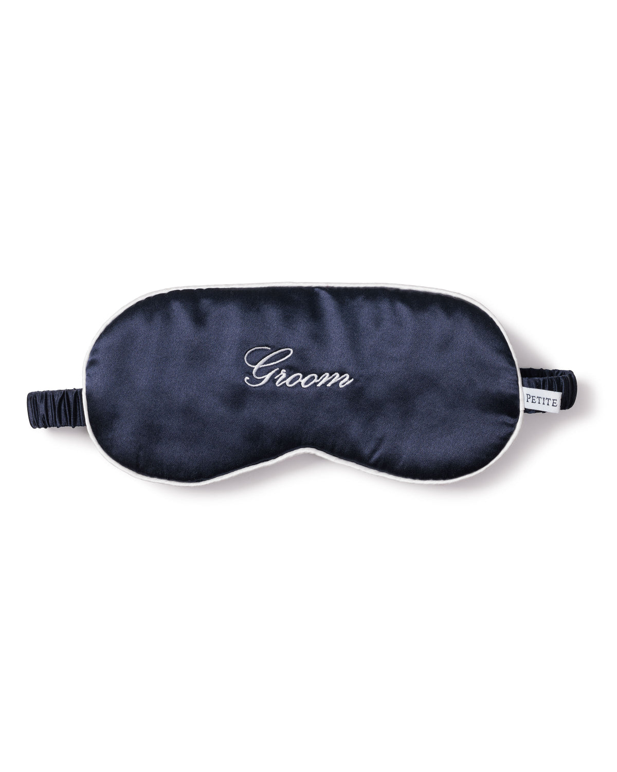 Navy Silk Groom Sleep Mask