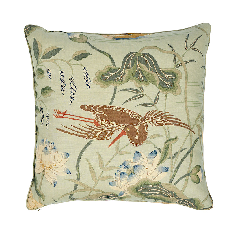 Lotus Garden 22" Pillow in Aqua