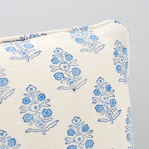 Aditi Block Print Pillow in Blue & White