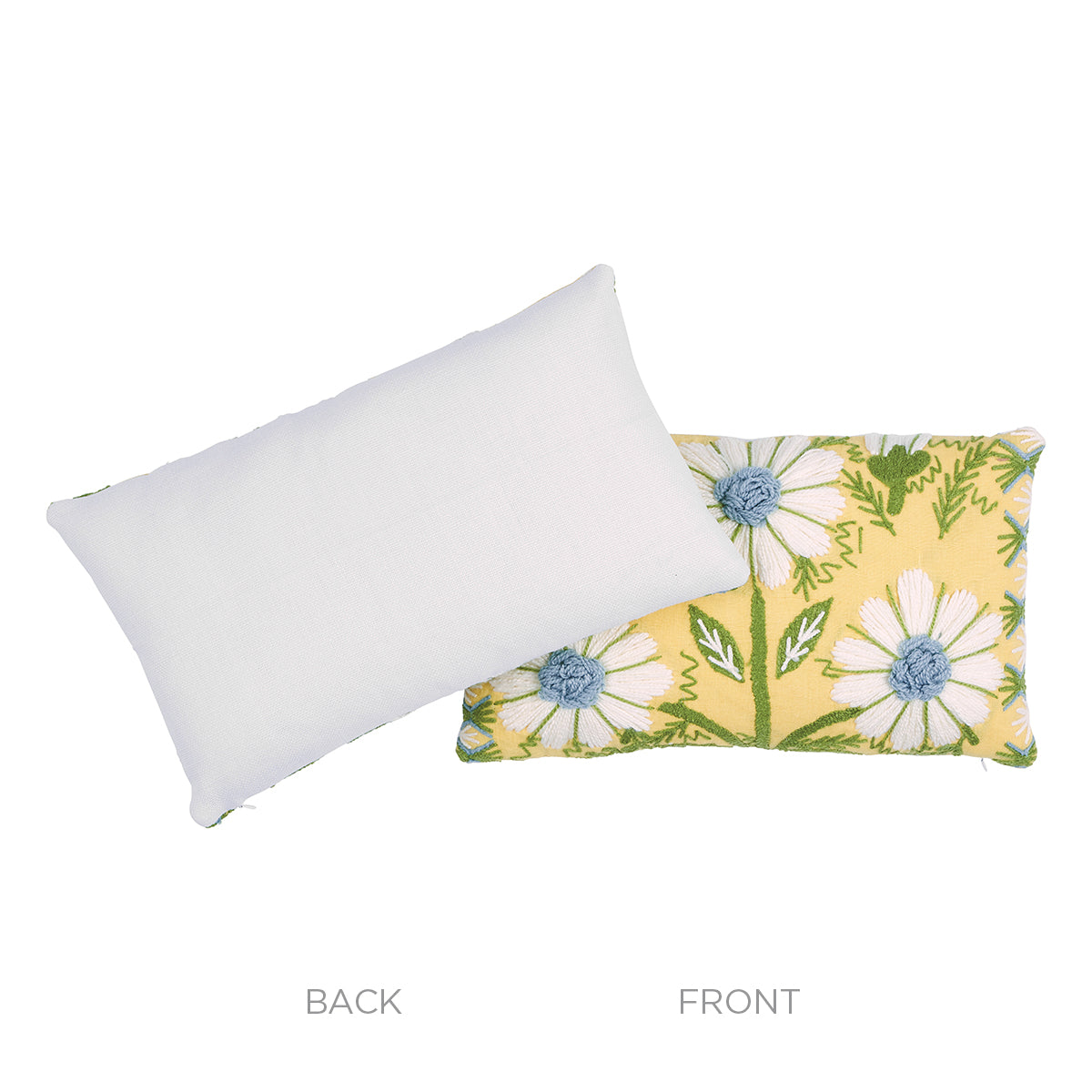 Marguerite Embroidery Pillow in Buttercup