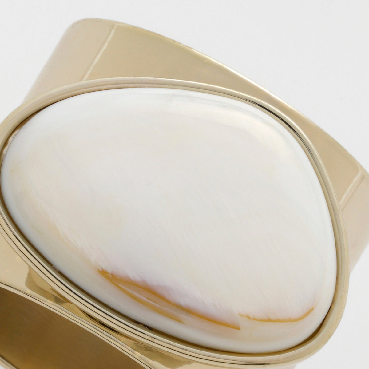 Gilt Edge Shell Napkin Rings, Mother of Pearl, Set of Two