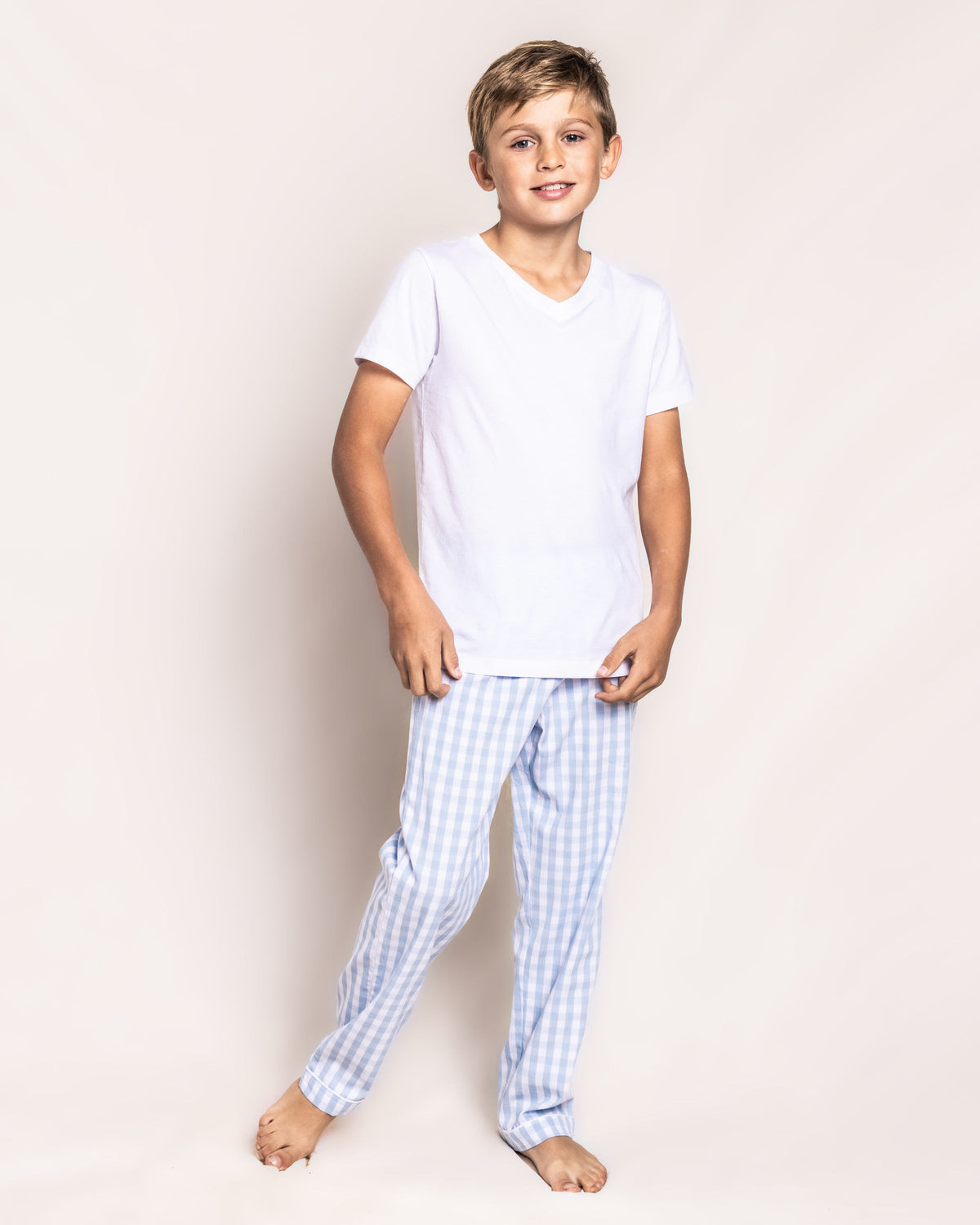 Children's Light Blue Gingham Pajama Pants