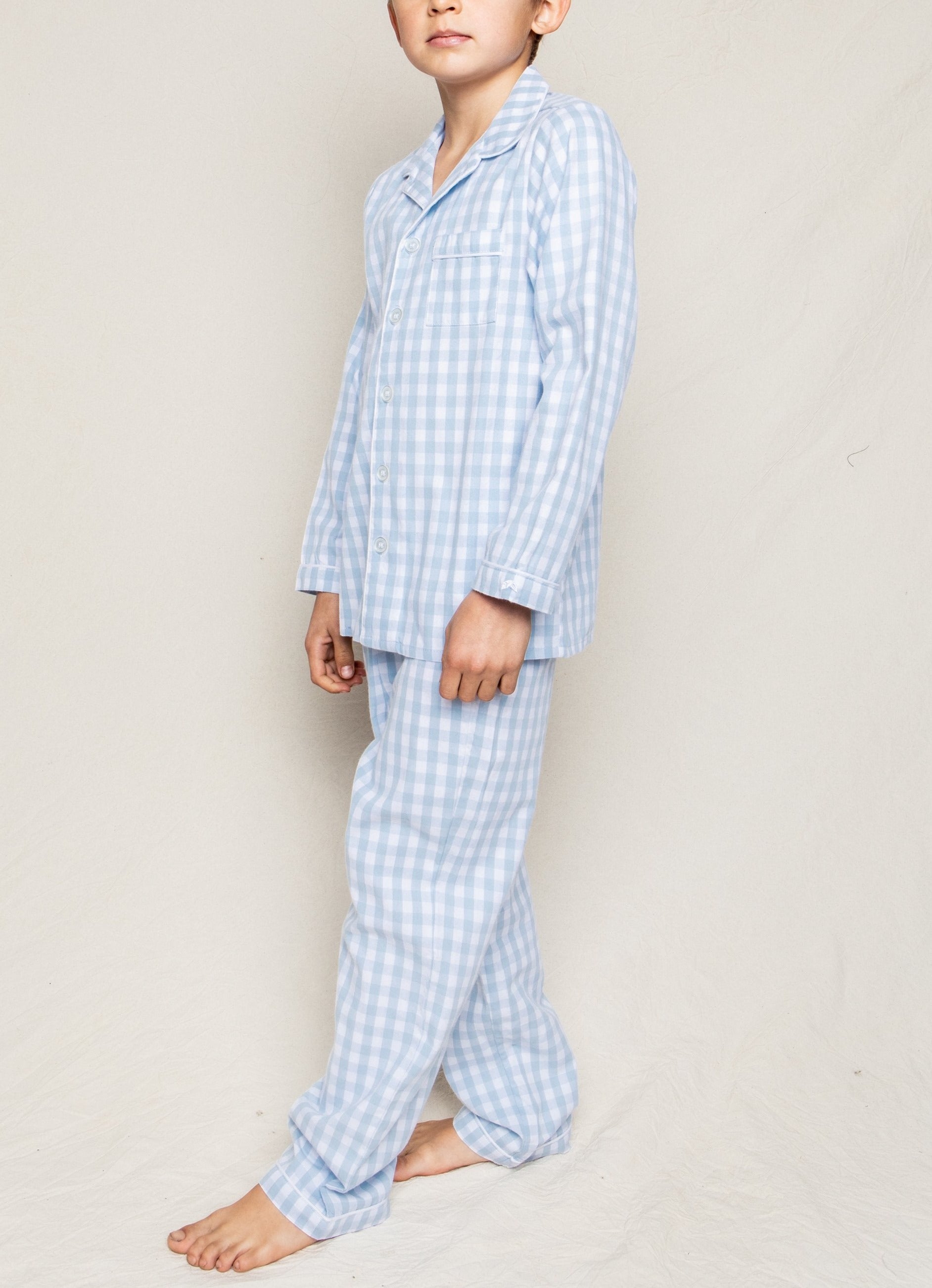 Light Blue Gingham Pajama Set