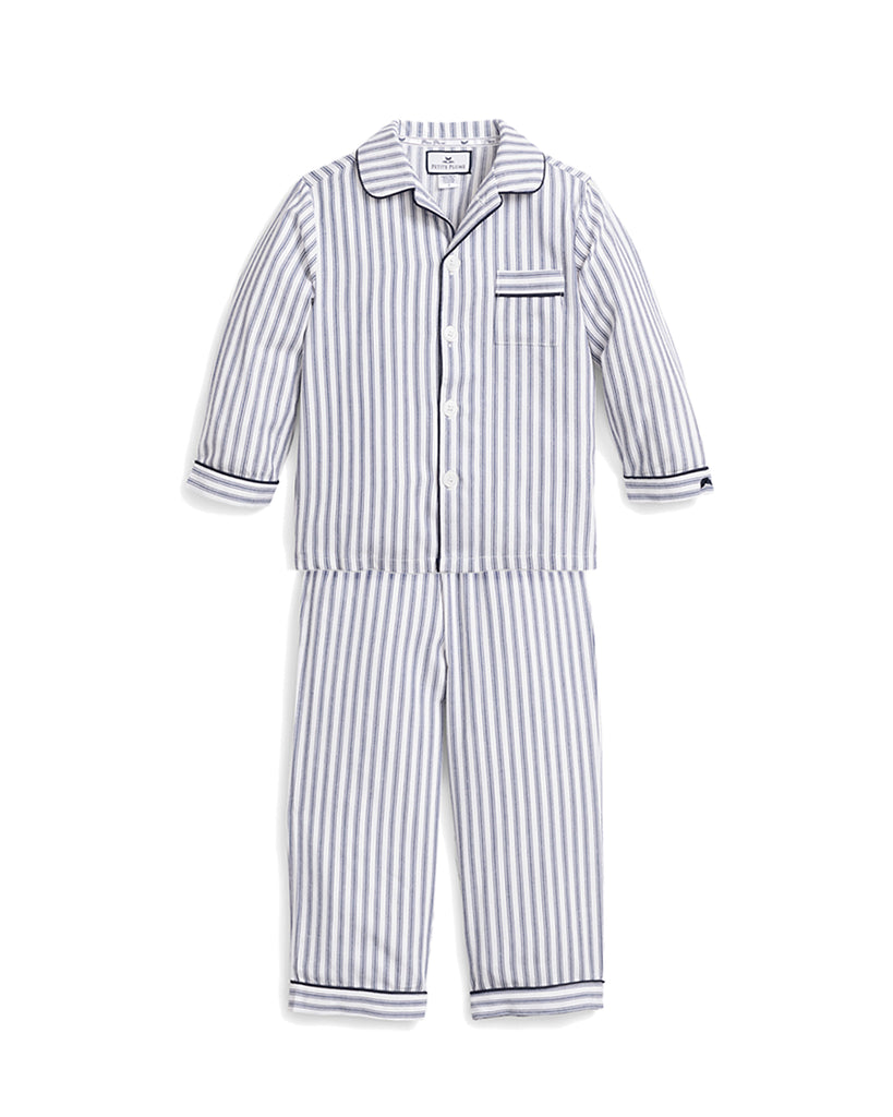 Navy French Ticking Pajama Set