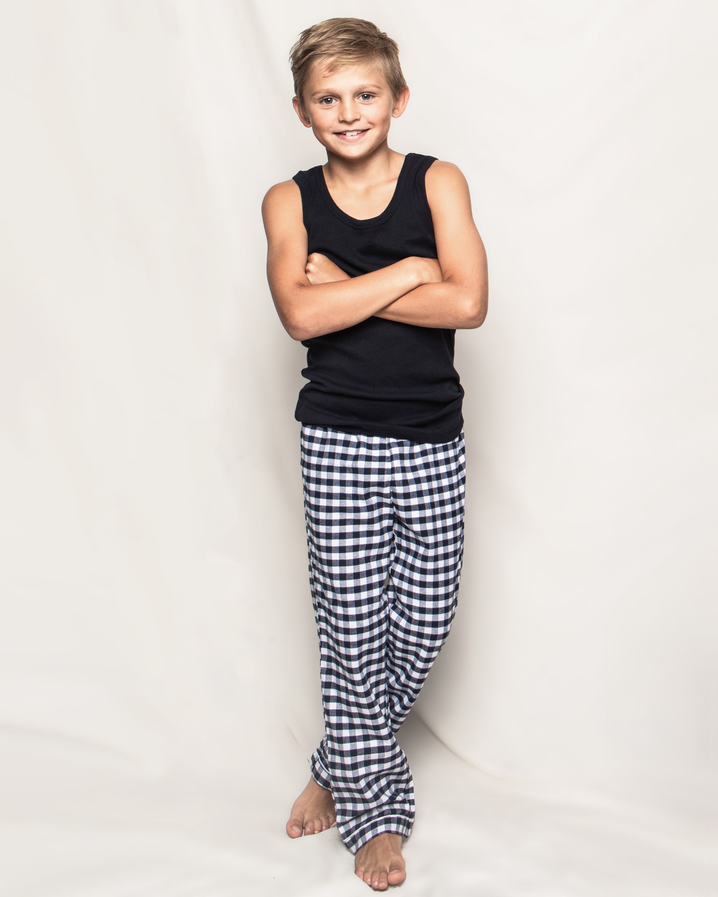 Children’s Navy Gingham Twill Pants