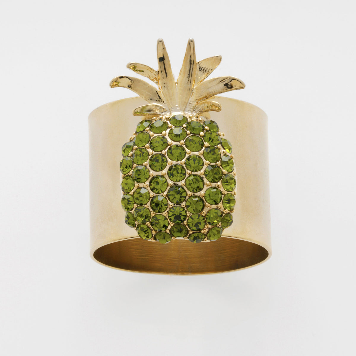 Pineapple Napkin Rings in Olive, Set of Two