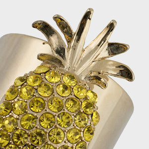 Pineapple Napkin Rings in Yellow, Set of Two