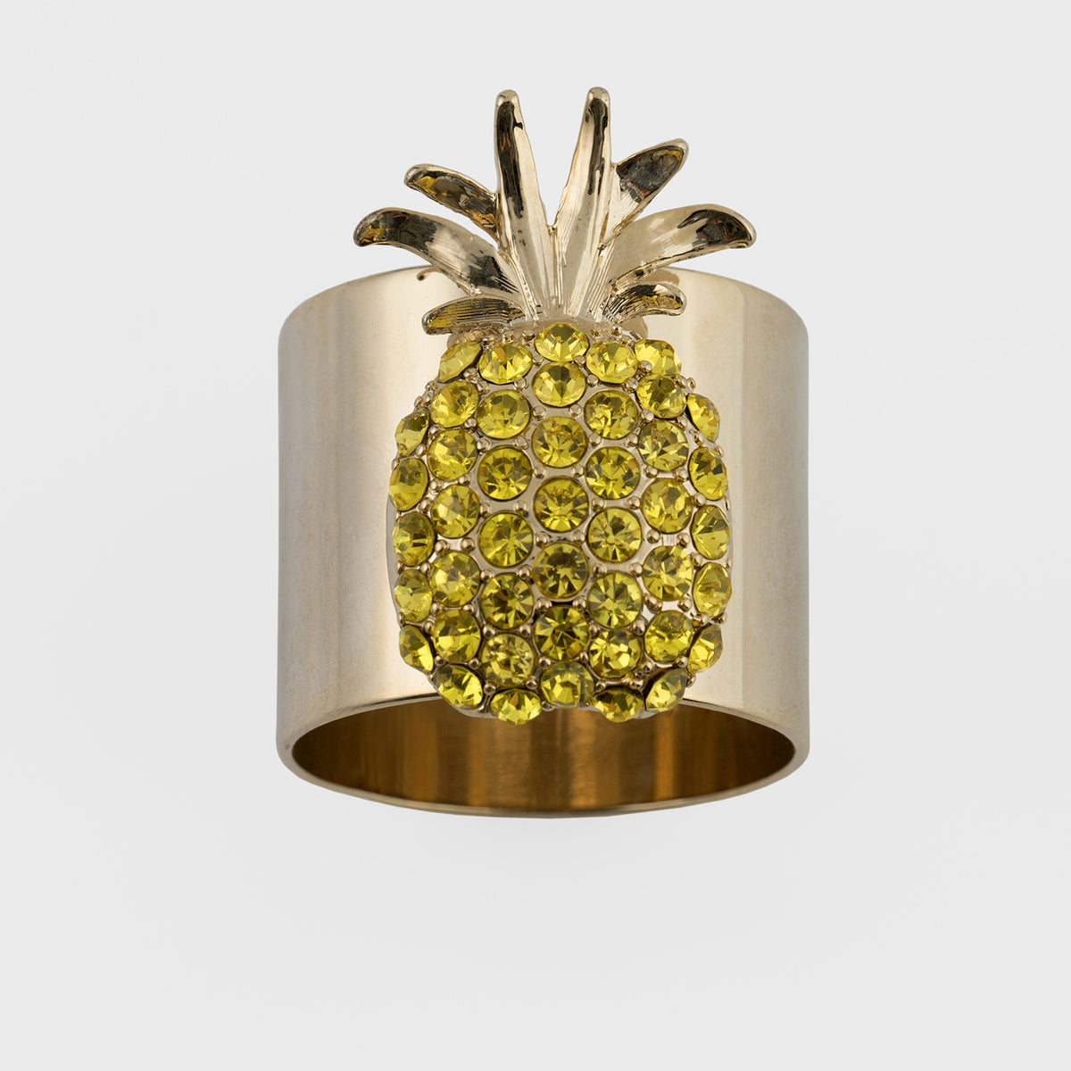 Pineapple Napkin Rings in Yellow, Set of Two