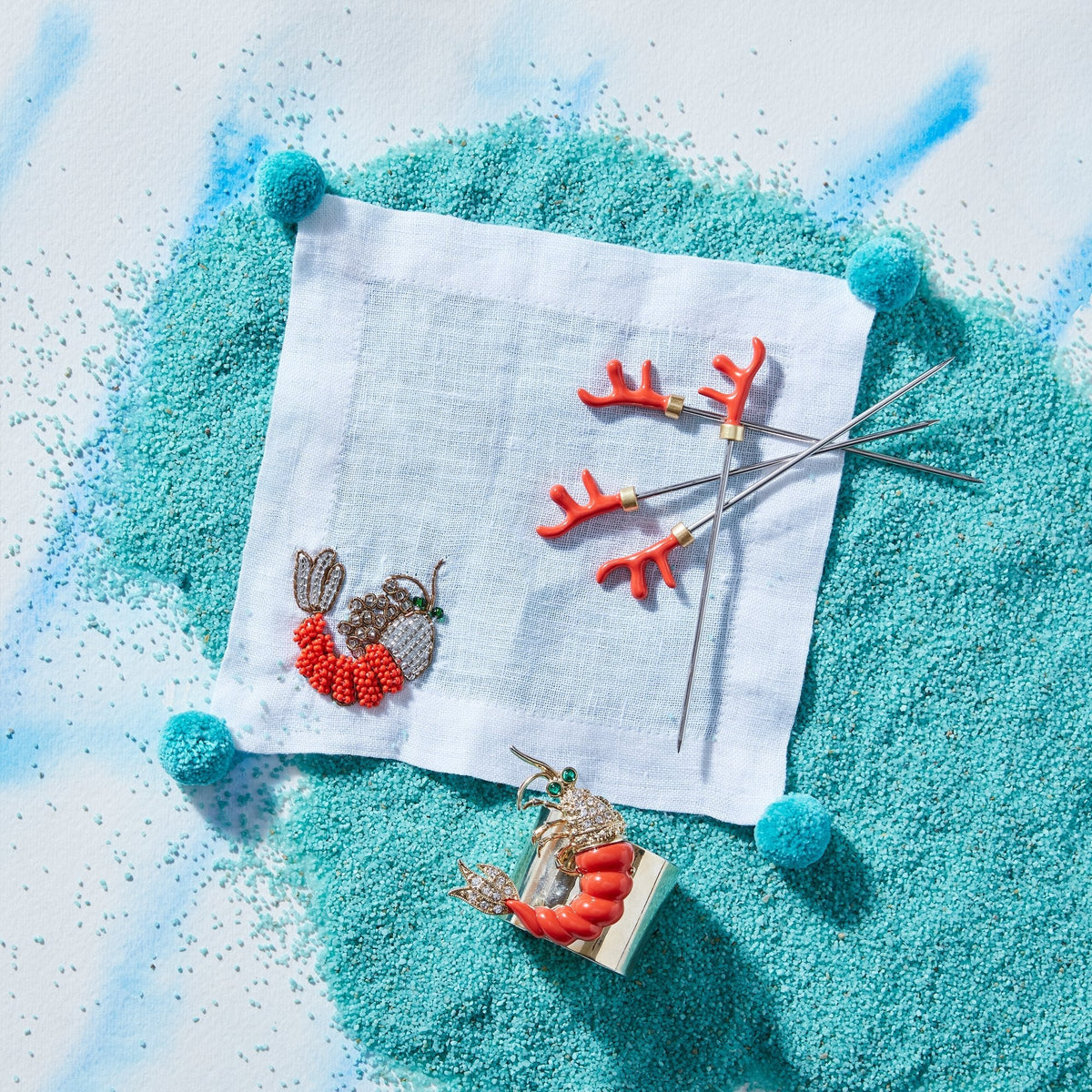Shrimp Napkin Rings, Set of Two