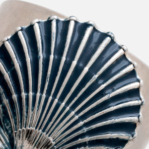 Painted Shell Napkin Rings in Blue, Set of Two