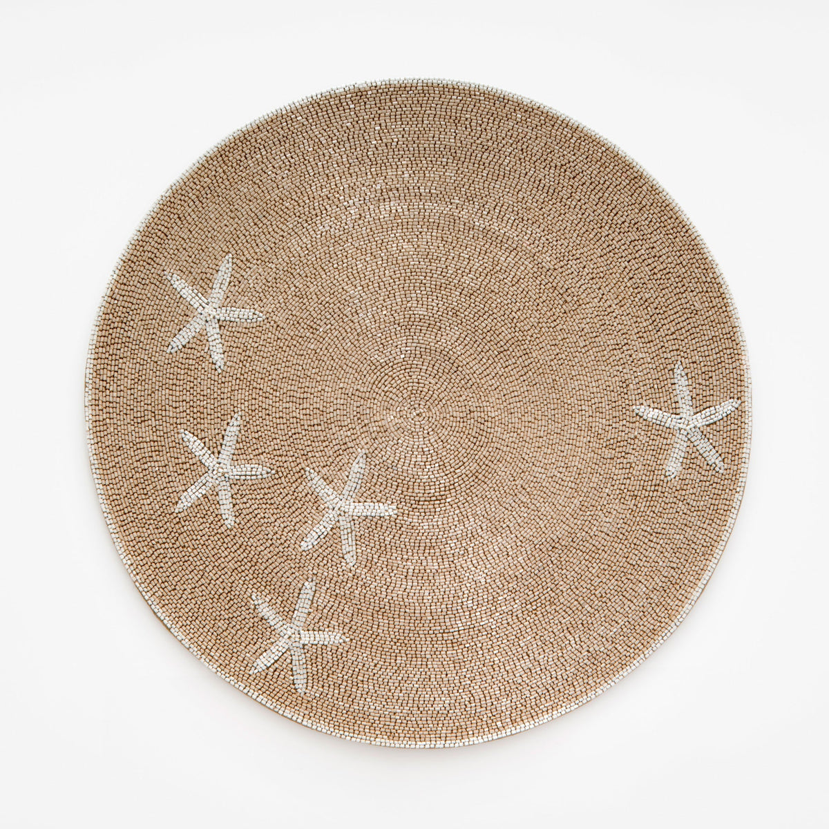 Starfish Hand Beaded Placemat in Taupe