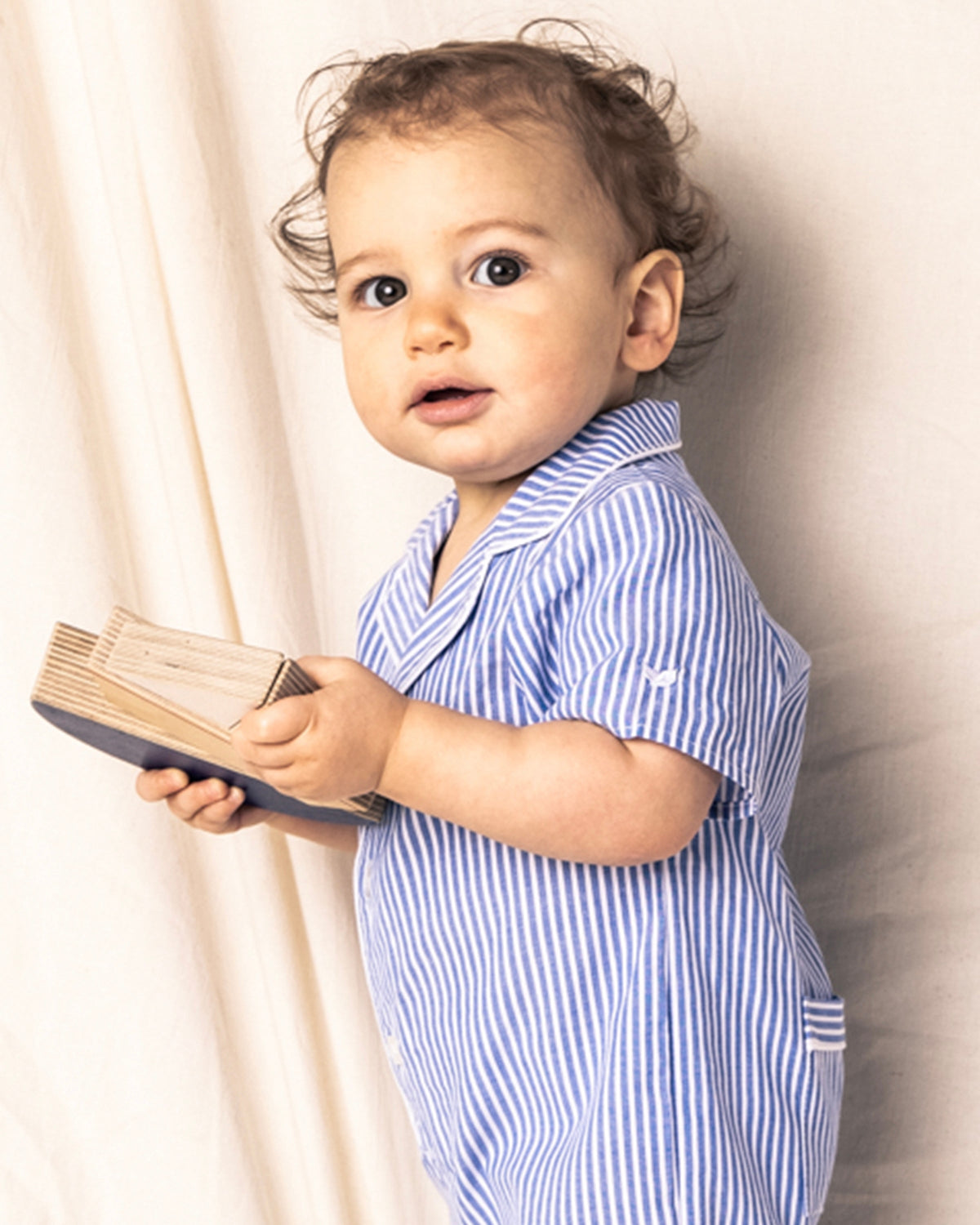 Children's French Blue Seersucker Summer Romper