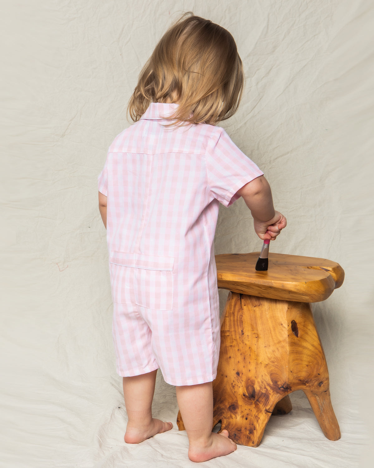 Children’s Pink Gingham Summer Romper