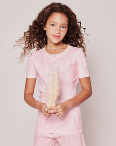 Children’s Pink Stripes Pima Cotton Snug Fit Short Set