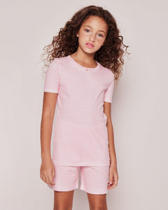 Children’s Pink Stripes Pima Cotton Snug Fit Short Set