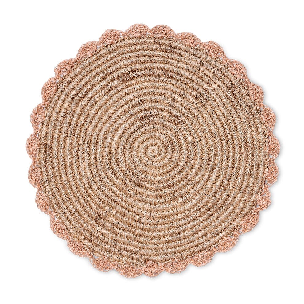 Blush Scalloped Fique Placemat Page - Set of 6