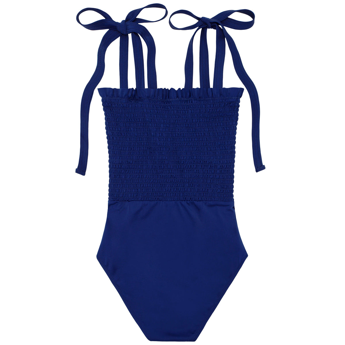 Women's Navy Smocked One Piece