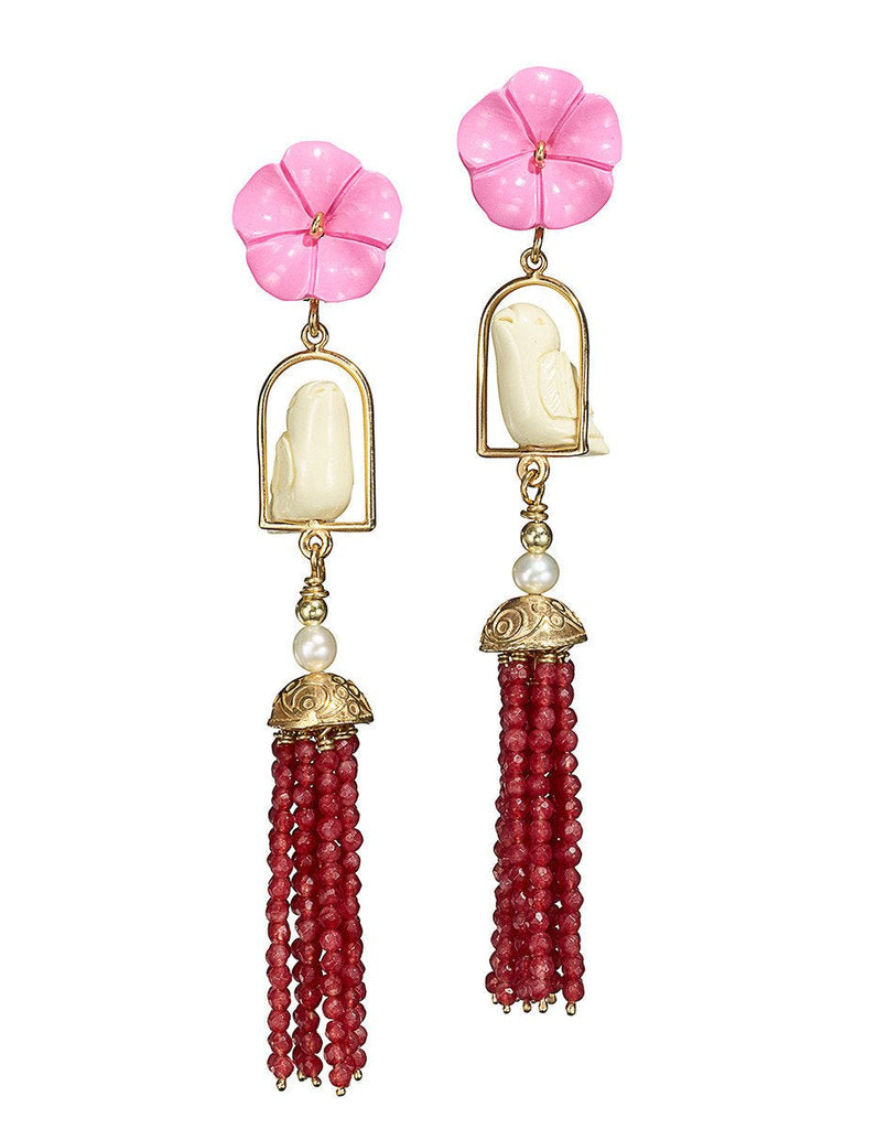 Swingers Earring in Bubble Pink, White, & Red