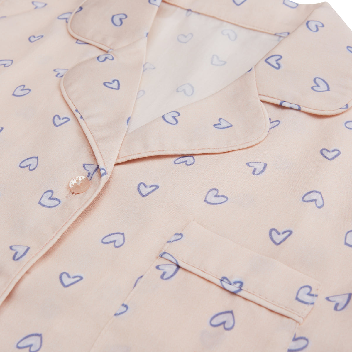 Pink Love Heart Children's Woven Pajama In Pink