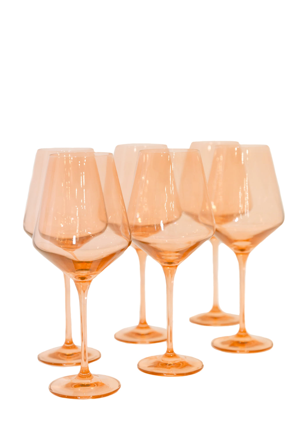 Wine Stemware, Set of 6 Blush Pink